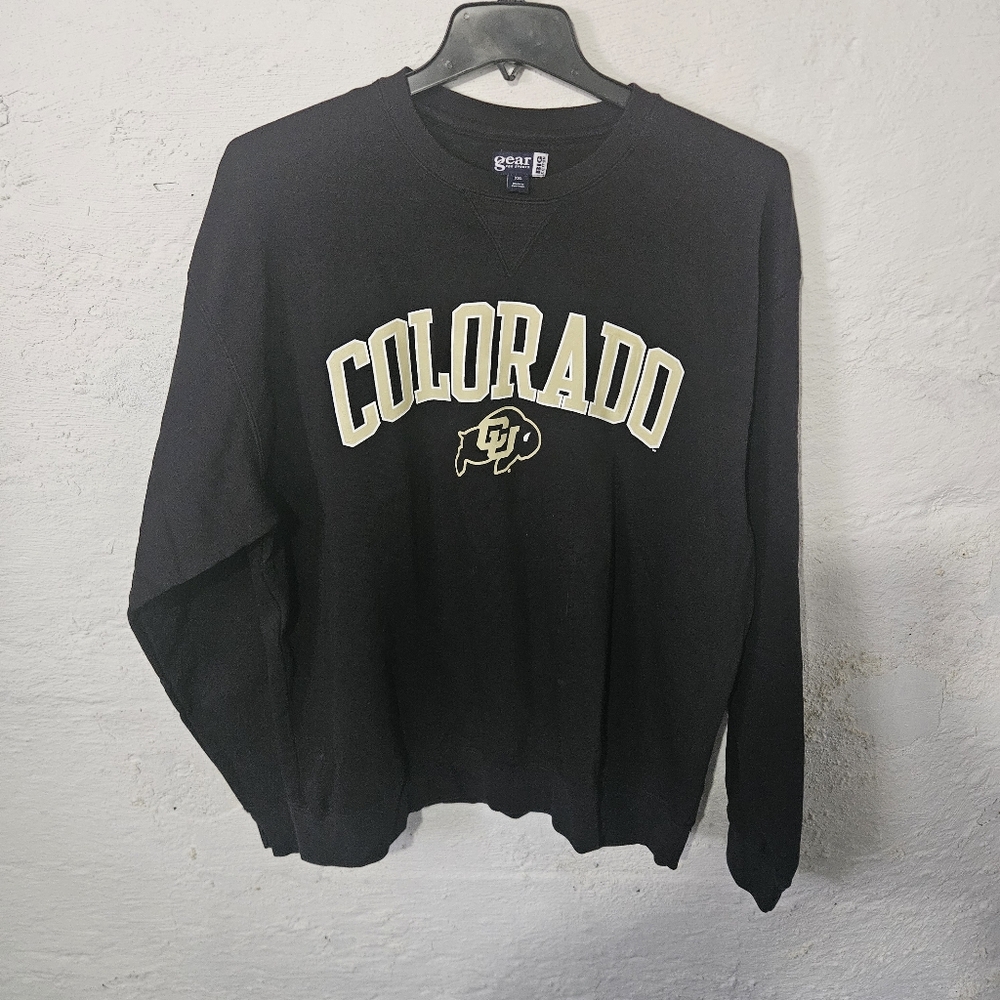 Colorado Buffaloes Sweatshirt Mens 2XL Black NCAA Football Crewneck Collegiant